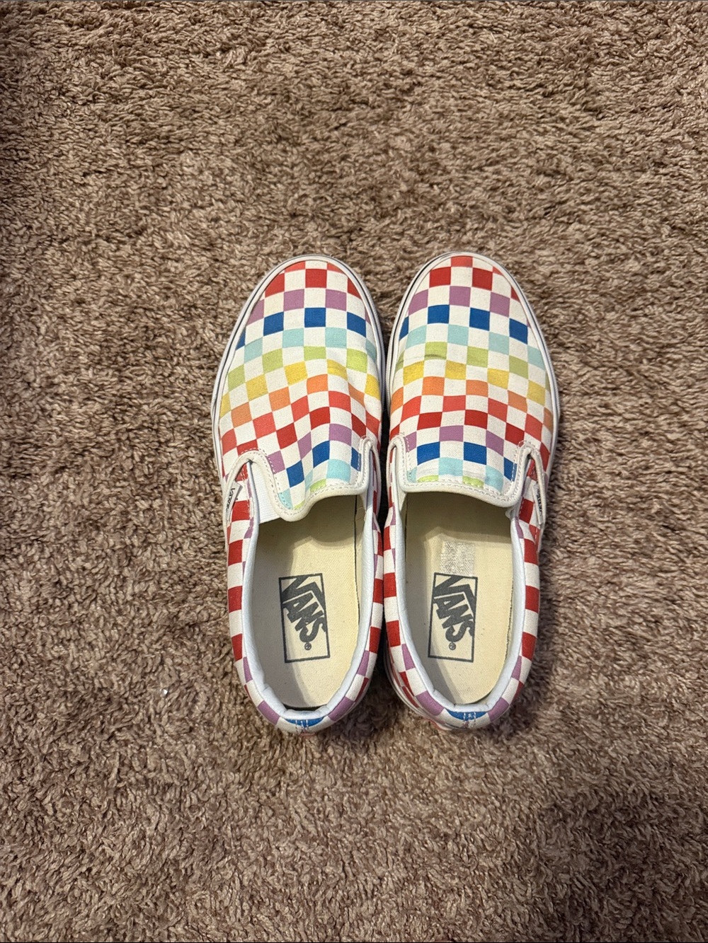 Vans Rainbow Checker Slip-On Shoes